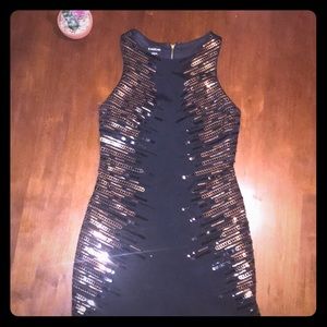 Bebe Black bodycon Sequence  dress